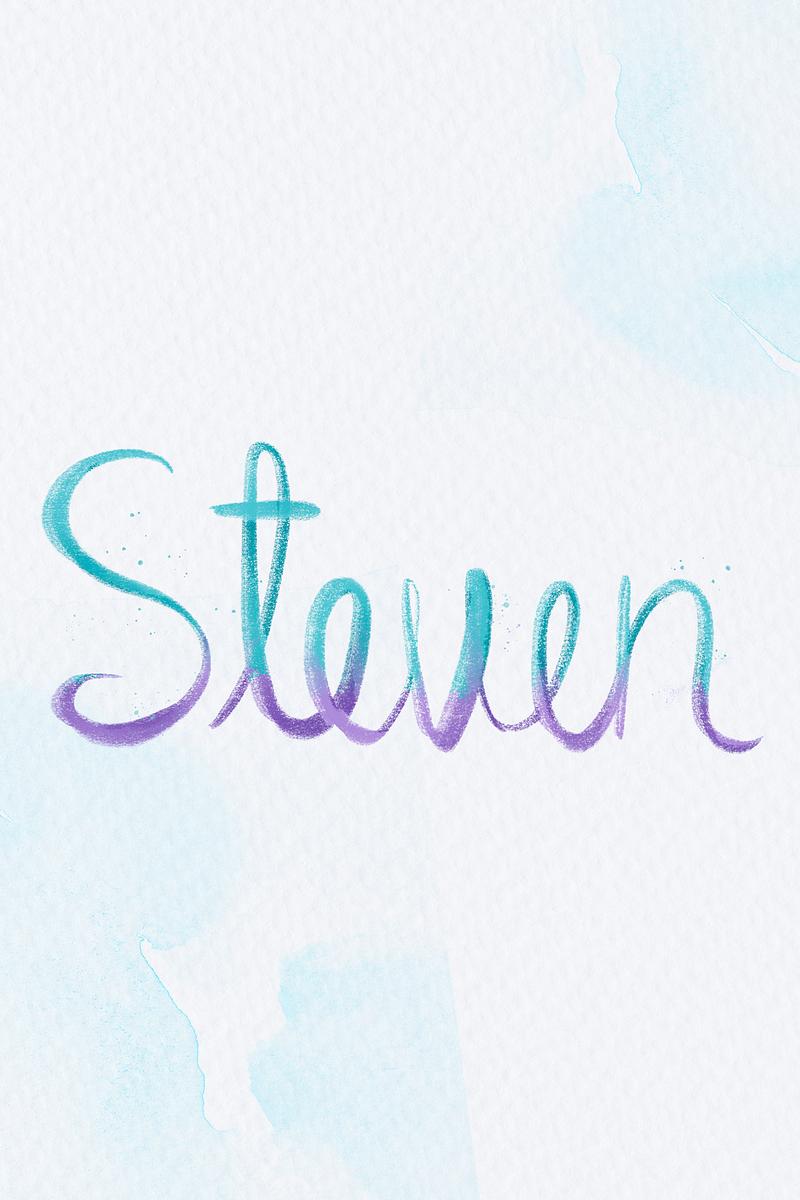 Steven name hand lettering psd Free PSD rawpixel