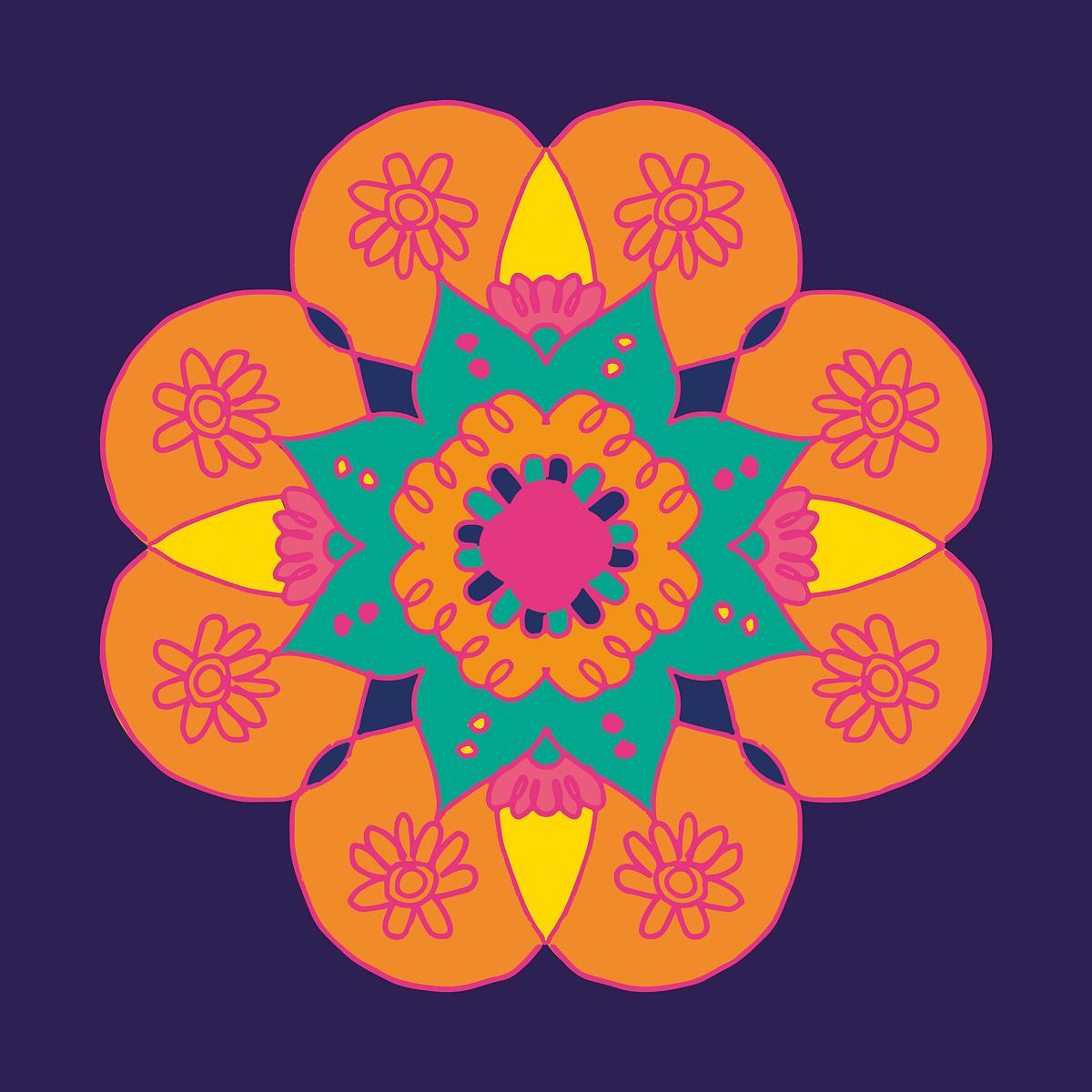 Diwali Indian rangoli psd illustration | Free PSD - rawpixel