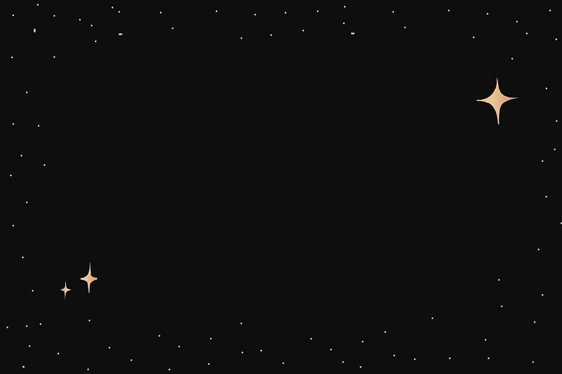 Sparkly Stars Gold Starry Sky Border On Black Background Sparkly Stars Gold Starry Sky Border On Black Background
