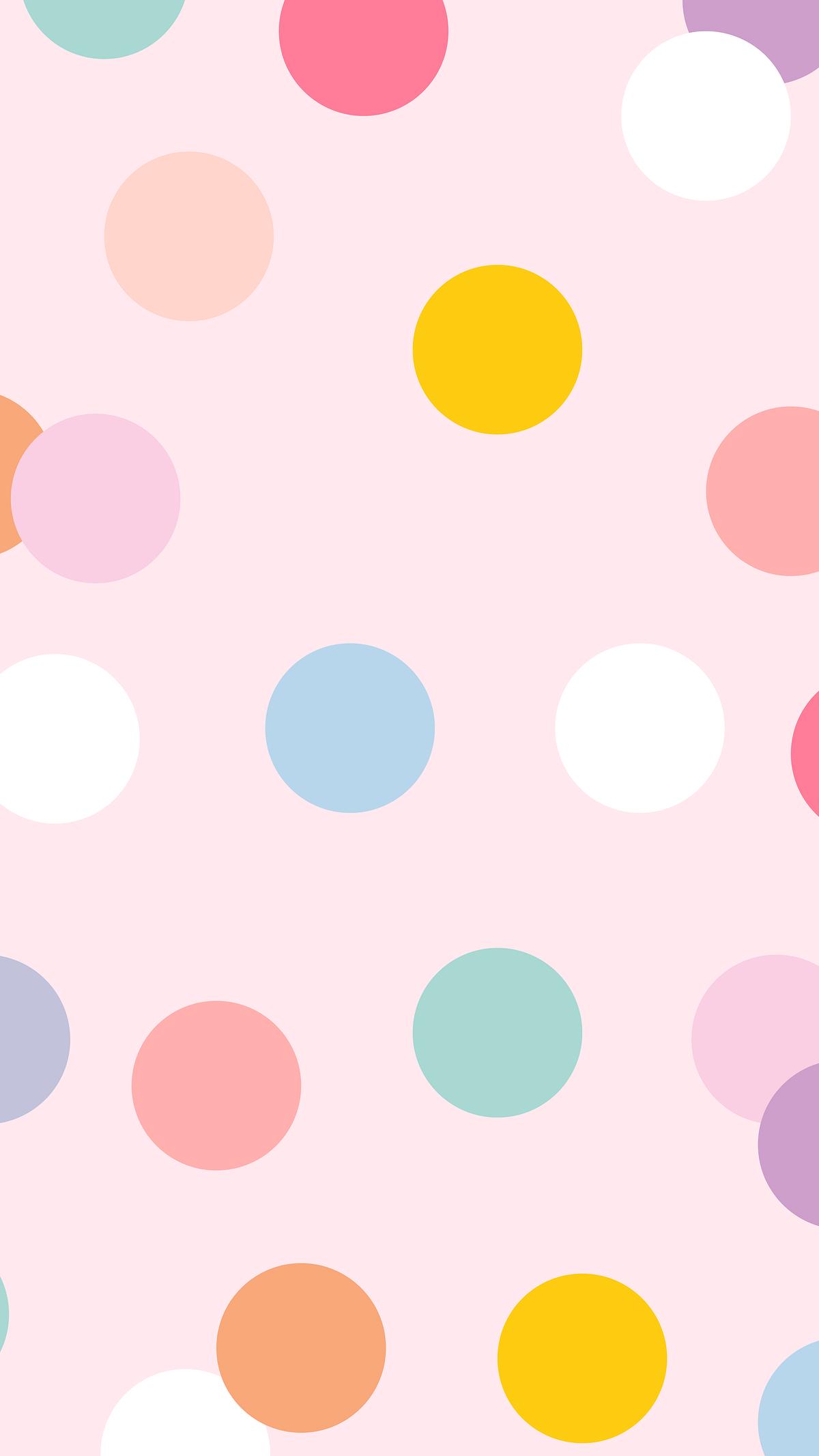 Cute mobile wallpaper psd with polka | Free PSD - rawpixel