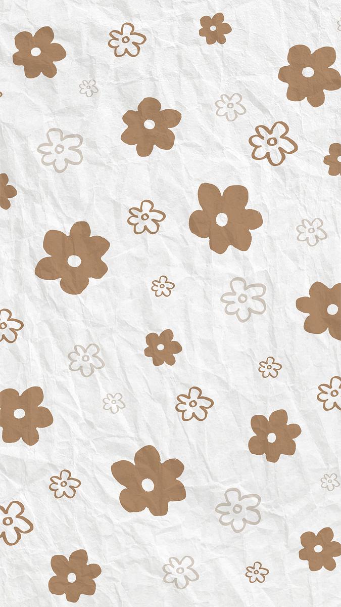 Gold flower pattern vector on crumpled | Free Vector - rawpixel