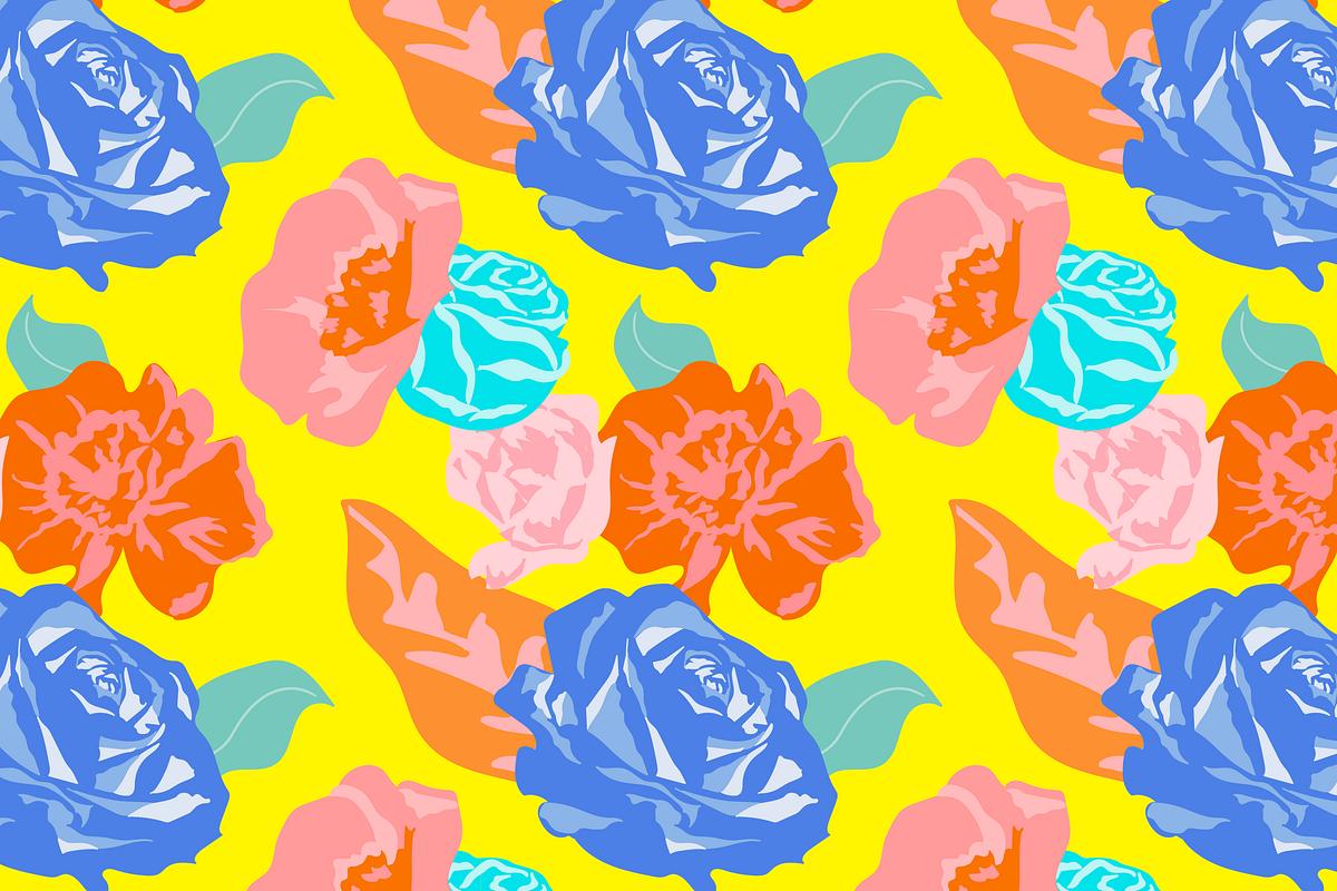 Yellow spring floral pattern vector | Free Vector - rawpixel