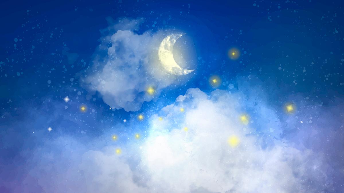 Sky background vector with crescent | Free Vector - rawpixel
