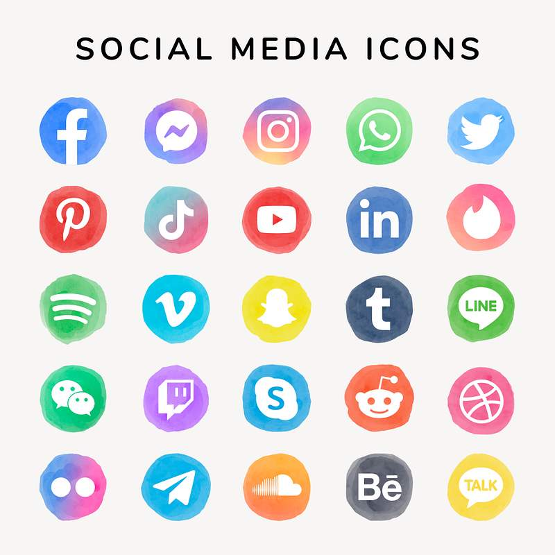 Watercolor Social Media Icon Set I High Resolution App Icons In Psd Eps Png Rawpixel Watercolor Social Media Icon Set I High Resolution App Icons In Psd Eps Png Rawpixel